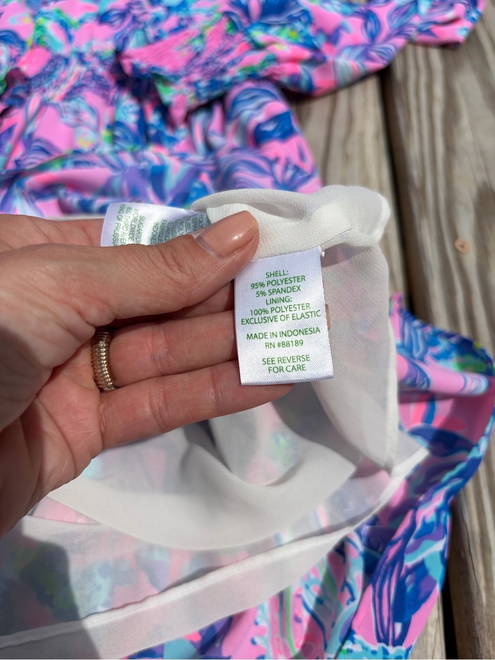 Lilly Pulitzer Cristiana long Sleeve Floral Ruffle Mini Dress Smocked Size 8 - Picture 7 of 11
